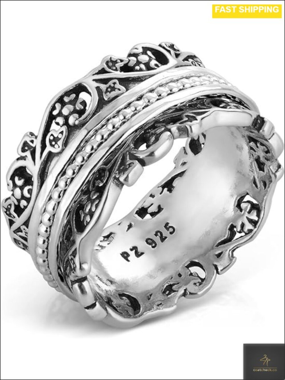 Sterling Silver Spinner Ring Handcrafted Statement Fidget Anxiety Relief